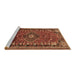 Sideview of Machine Washable Persian Brown Traditional Rug, wshtr891brn