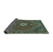 Sideview of Persian Turquoise Traditional Rug, tr892turq