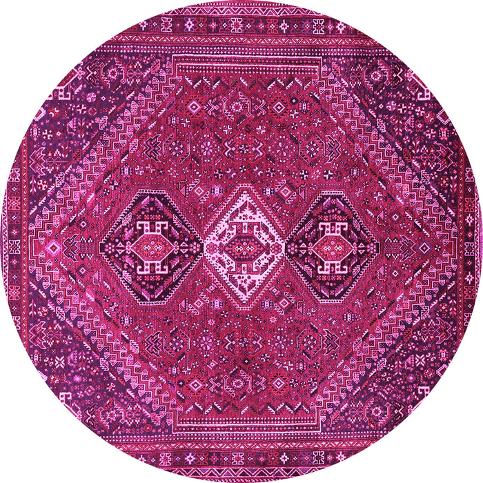 Round Persian Pink Traditional Rug, tr892pnk