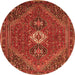 Machine Washable Persian Orange Traditional Area Rugs, wshtr892org