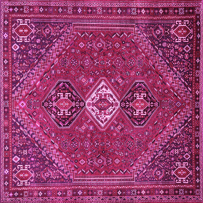 Square Machine Washable Persian Pink Traditional Rug, wshtr892pnk
