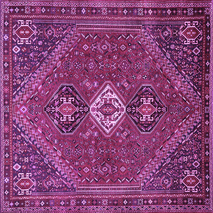 Square Machine Washable Persian Purple Traditional Area Rugs, wshtr892pur