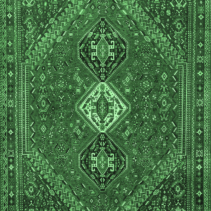 Machine Washable Persian Emerald Green Traditional Area Rugs, wshtr892emgrn