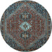 Round Persian Light Blue Traditional Rug, tr892lblu