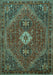 Machine Washable Persian Turquoise Traditional Area Rugs, wshtr892turq