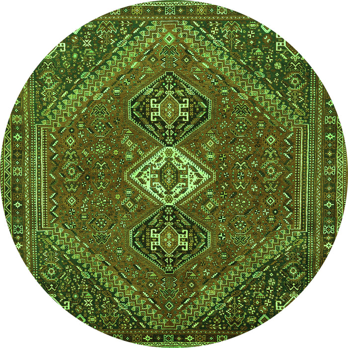 Machine Washable Persian Green Traditional Area Rugs, wshtr892grn