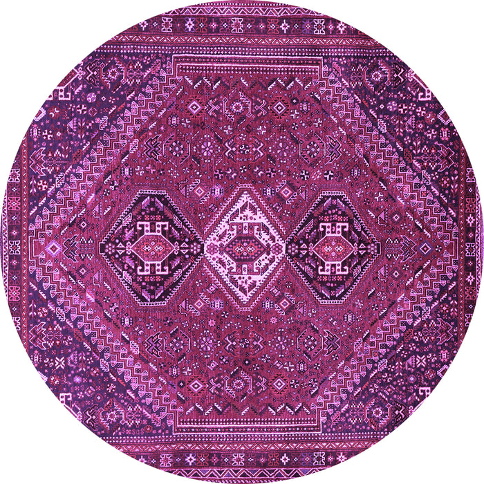 Round Persian Purple Traditional Rug, tr892pur