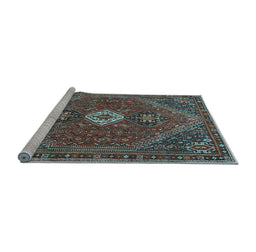 Sideview of Machine Washable Persian Light Blue Traditional Rug, wshtr892lblu