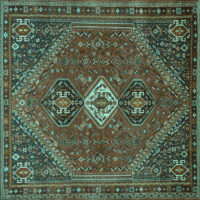 Square Persian Turquoise Traditional Rug, tr892turq