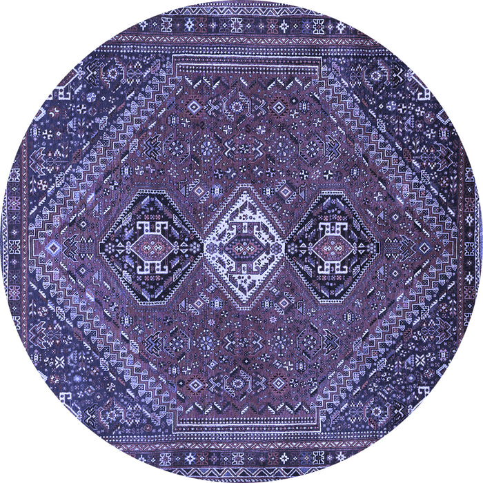 Round Persian Blue Traditional Rug, tr892blu