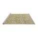 Sideview of Machine Washable Traditional Brown Rug, wshtr893
