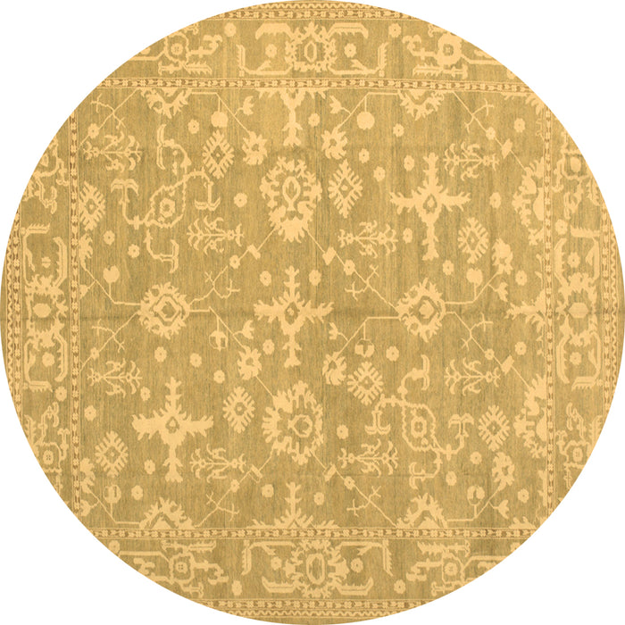 Round Machine Washable Oriental Brown Traditional Rug, wshtr893brn
