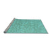 Sideview of Machine Washable Oriental Light Blue Traditional Rug, wshtr893lblu