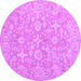Round Oriental Purple Traditional Rug, tr893pur