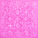 Square Oriental Pink Traditional Rug, tr893pnk