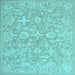 Square Oriental Light Blue Traditional Rug, tr893lblu