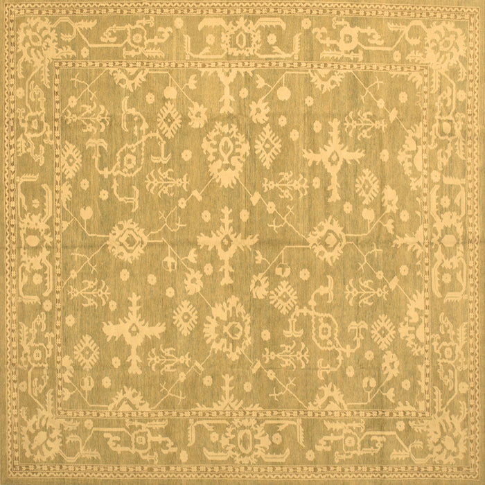 Square Oriental Brown Traditional Rug, tr893brn