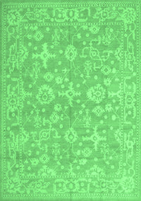 Oriental Emerald Green Traditional Rug, tr893emgrn