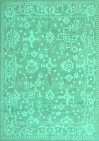 Oriental Turquoise Traditional Rug, tr893turq