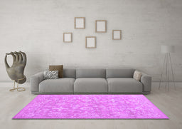 Machine Washable Oriental Purple Traditional Area Rugs in a Living Room, wshtr893pur