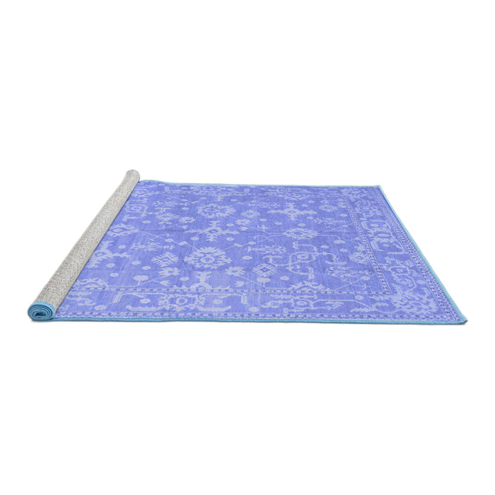 Sideview of Machine Washable Oriental Blue Traditional Rug, wshtr893blu