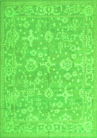 Oriental Green Traditional Rug, tr893grn