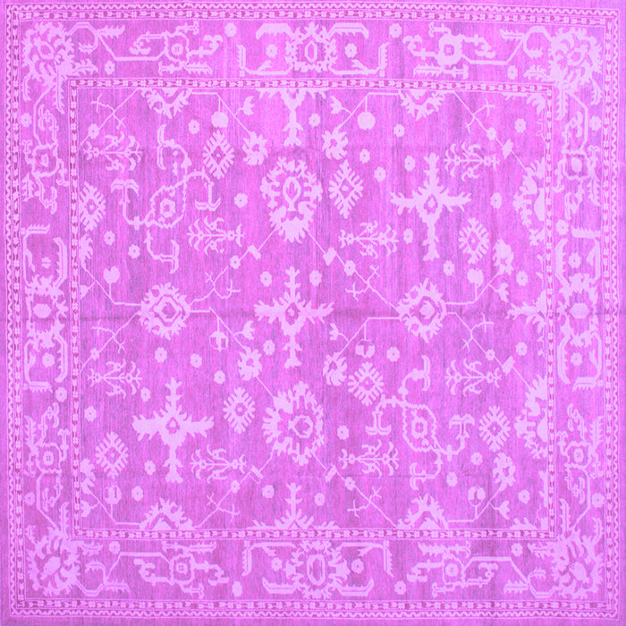Square Oriental Purple Traditional Rug, tr893pur