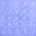 Square Oriental Blue Traditional Rug, tr893blu