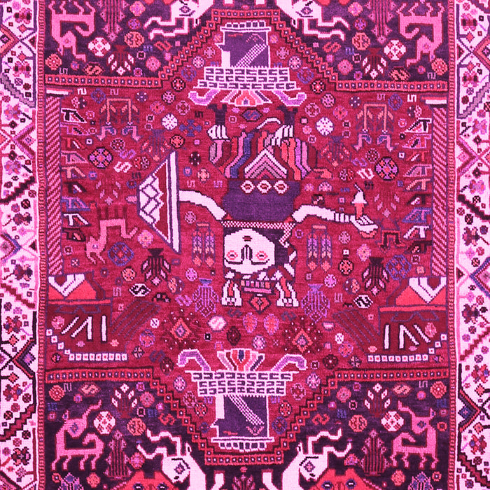Machine Washable Animal Pink Traditional Rug, wshtr894pnk