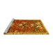 Sideview of Machine Washable Animal Yellow Traditional Rug, wshtr894yw