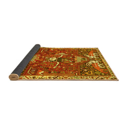 Sideview of Animal Yellow Traditional Rug, tr894yw