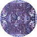 Round Animal Blue Traditional Rug, tr894blu