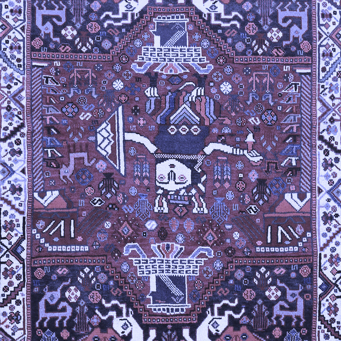Machine Washable Animal Blue Traditional Rug, wshtr894blu