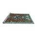 Sideview of Machine Washable Animal Light Blue Traditional Rug, wshtr894lblu