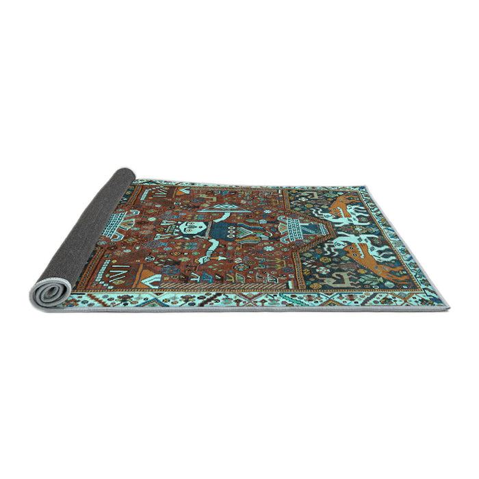 Sideview of Animal Light Blue Traditional Rug, tr894lblu