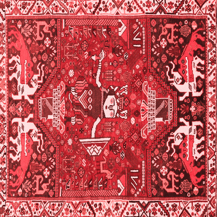 Machine Washable Animal Red Traditional Rug, wshtr894red