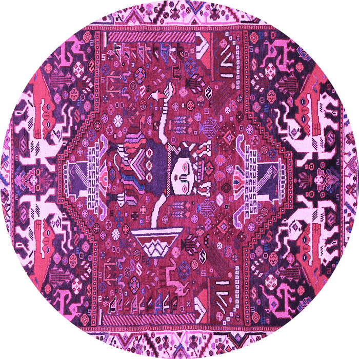 Round Animal Purple Traditional Rug, tr894pur