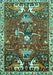 Machine Washable Animal Turquoise Traditional Area Rugs, wshtr894turq