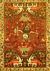 Animal Yellow Traditional Rug, tr894yw