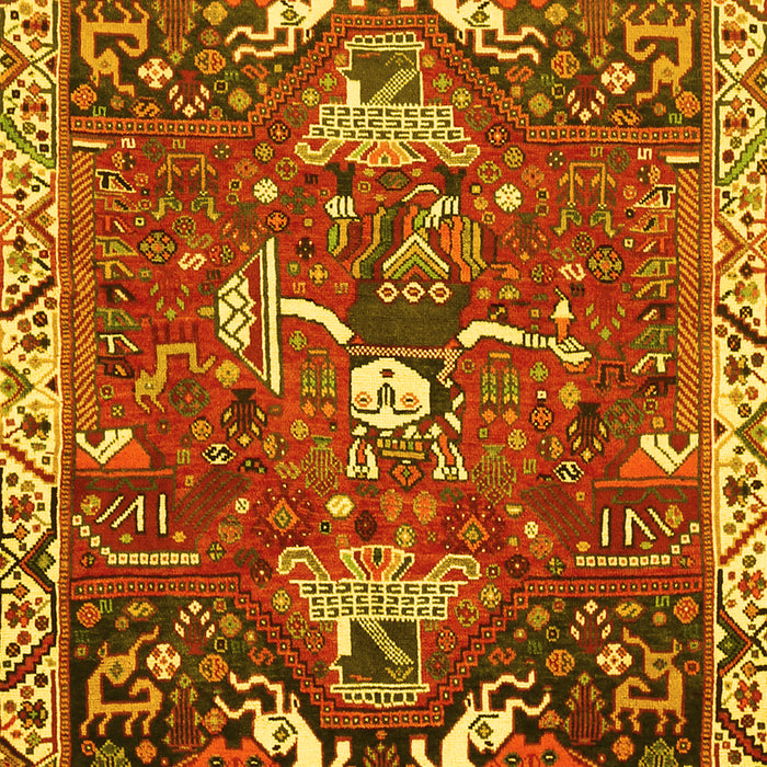 Animal Yellow Traditional Rug, tr894yw