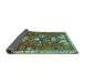 Sideview of Animal Turquoise Traditional Rug, tr894turq