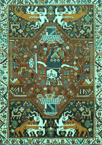 Animal Turquoise Traditional Rug, tr894turq