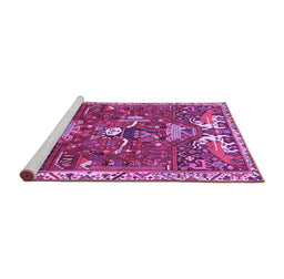 Sideview of Machine Washable Animal Purple Traditional Area Rugs, wshtr894pur