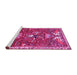 Sideview of Machine Washable Animal Pink Traditional Rug, wshtr894pnk