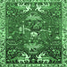 Square Animal Emerald Green Traditional Rug, tr894emgrn