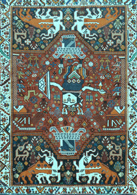 Animal Light Blue Traditional Rug, tr894lblu