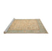 Sideview of Machine Washable Traditional Sand Brown Rug, wshtr895