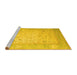 Sideview of Machine Washable Persian Yellow Traditional Rug, wshtr895yw