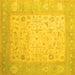 Square Machine Washable Persian Yellow Traditional Rug, wshtr895yw