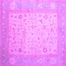 Square Machine Washable Persian Purple Traditional Area Rugs, wshtr895pur